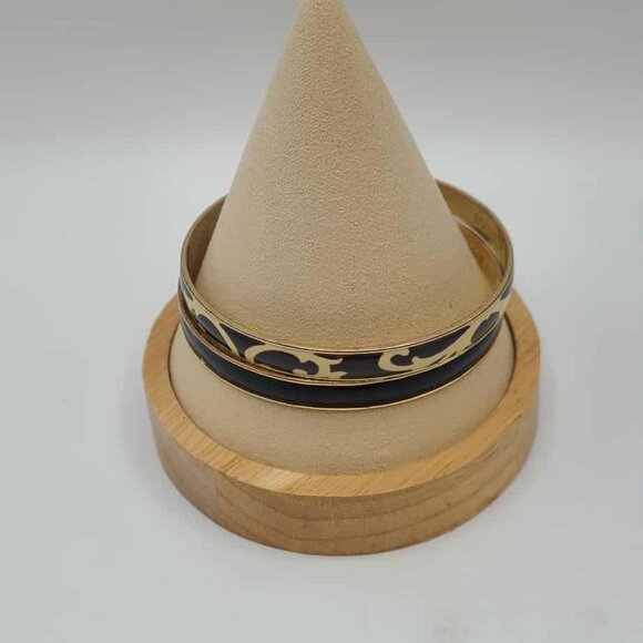 J Crew 2 Thin Black Enamel Bangles - Picture 6 of 9